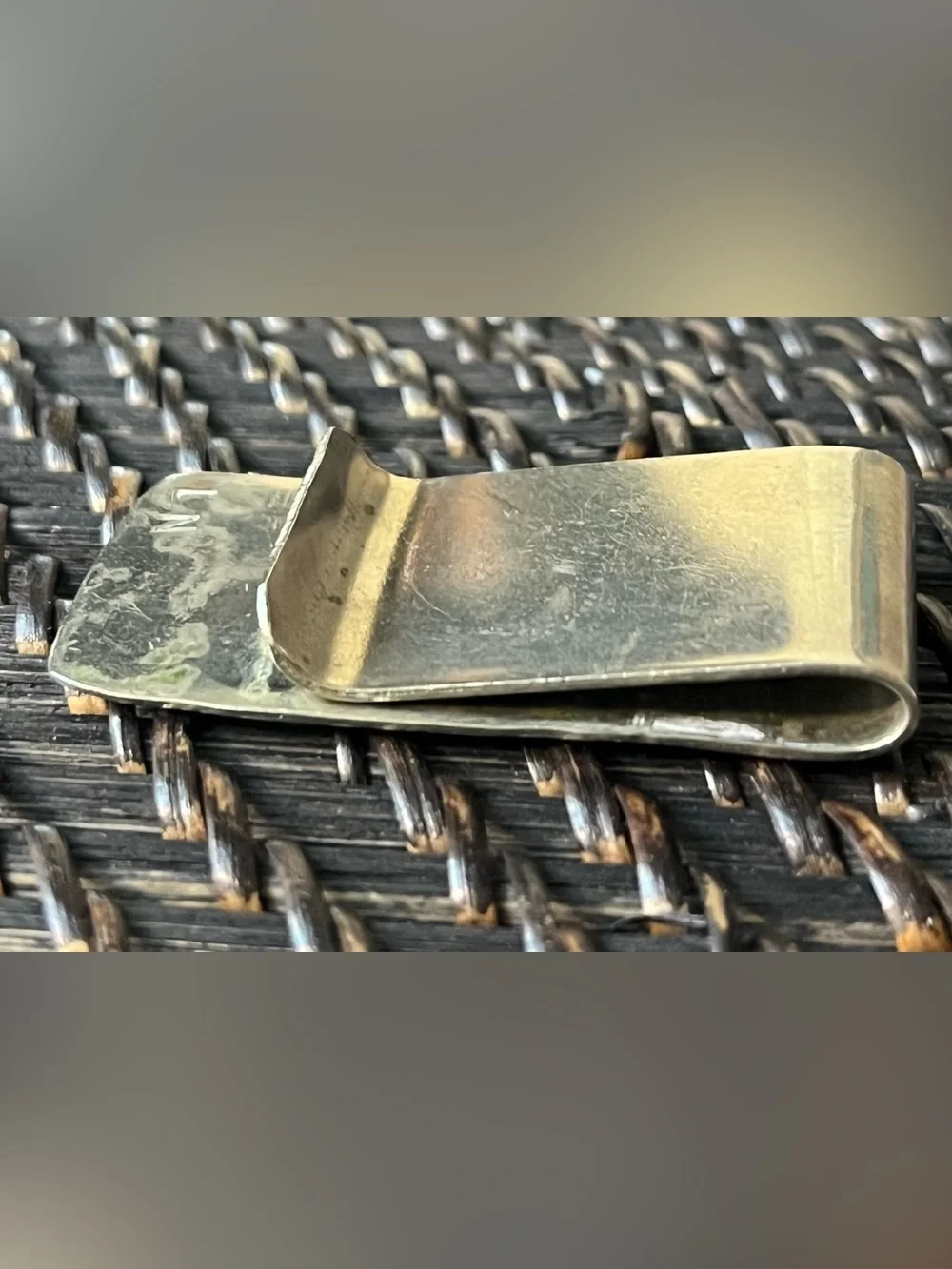 Silver & Gold Tone Money Clip with Tribal Kokopelli Design